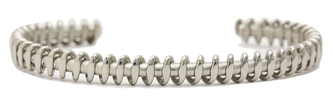 Magnetic Cuff Bracelet - Silver Coil (702M)