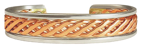 Magnetic Cuff Bracelet - Copper & Sterling Celtic (789)