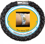 Magnetic Leather Bracelet - Saddle Brown